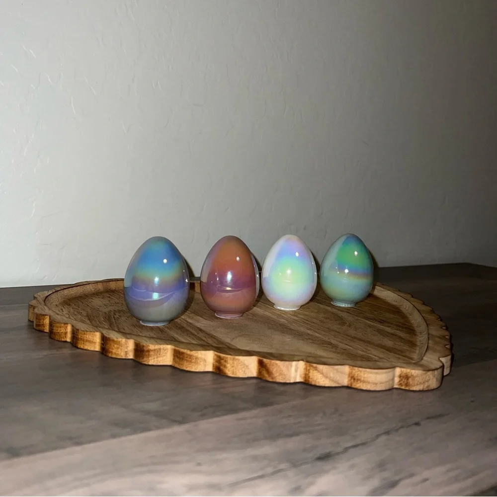 Target Bullseyes Playground Glass Iridescent Easter Egg Figurals Set of 4